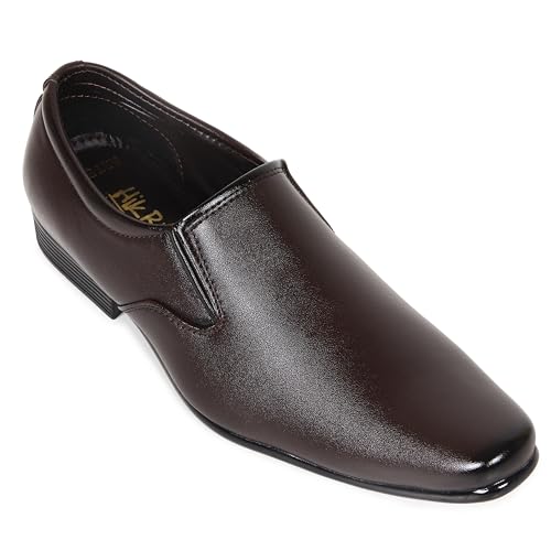 HIKBI Leather Officewear Formal Shoes Pointed Toe Slip On_Brown_09