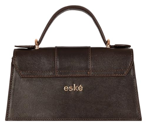 eske Willow Genuine Leather Womens Satchel (Brown)