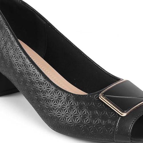 tresmode TREROY Women's Sandals Leather Black, 6 UK / 39 EU - Round Toe Ladies Footwear Soft Comfortable Sandals