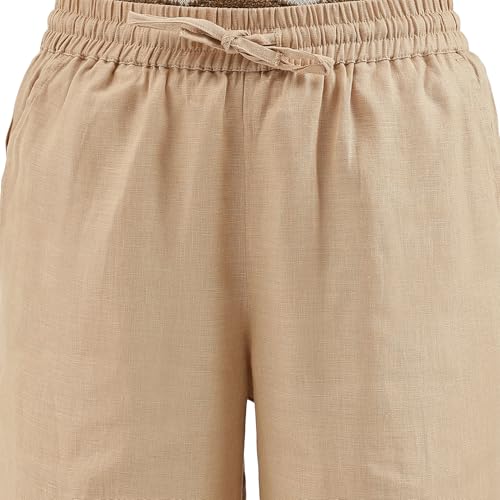 United Colors of Benetton Solid Wide Leg Cargo Trousers (Size: S)-25P4WVNBT150I902 Beige