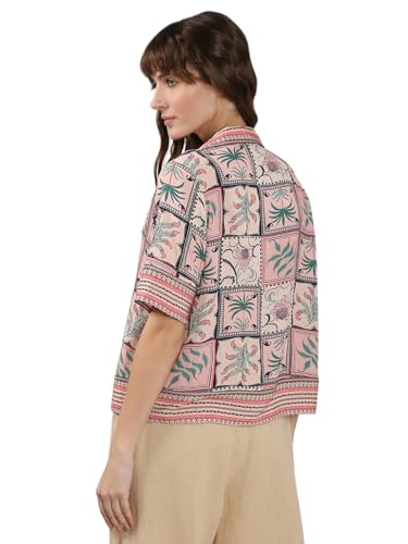 VERO MODA Women's Viscose Regular Fit Pink Shirt