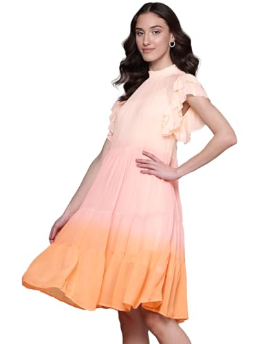 Label RITU KUMAR Multi Color Anza Ombre Shift Dress with Camisole