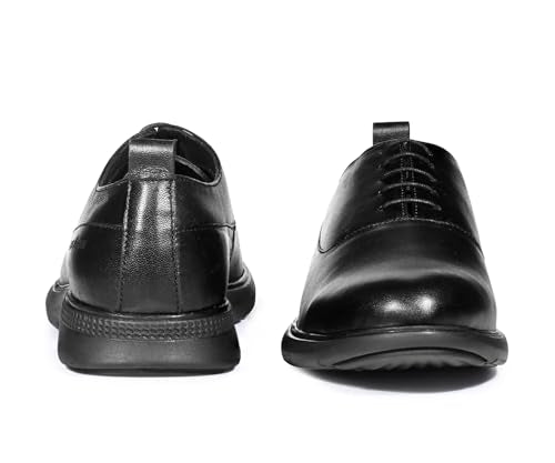 LOUIS STITCH Jet Black Leather Shoes for Men | Lightweight Men’s Derbys | Comfortable Derbys Shoes | LSLXPLDBJB| UK-9