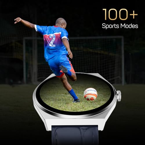 Fire-Boltt Phoenix Nova Smartwatch 1.43” Slim Super AMOLED Display, 466x466 Pixel Always-On Display, Bluetooth Calling, Health Tracker for Men & Women Classic Black