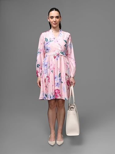 Kazo Lexington Mini Dress with Belt (Pink_L)