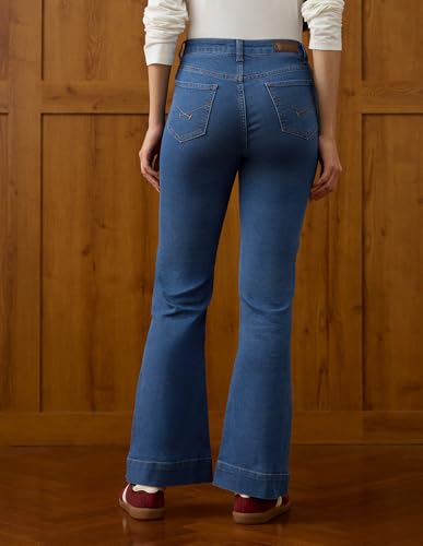 U.S. POLO ASSN. High Rise Flared Fit Jeans (UWAW25JEN436_Blue_30)