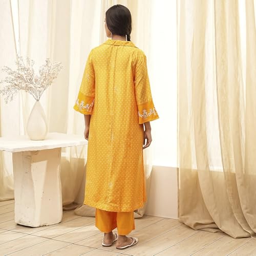 Biba Women's Modal Kurta Sets (SKDBNDJ9608AW24YEL_Yellow