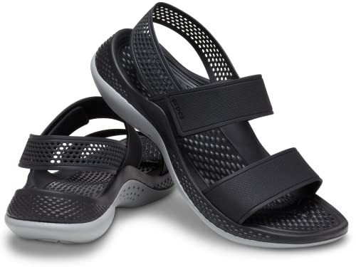 crocs womens LiteRide Sandal Black/Light Grey Sandal - 3 UK (W5) (206711-02G)