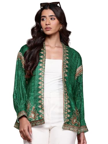 Aarke Ritu Kumar Emerald Green Velvet Shrug