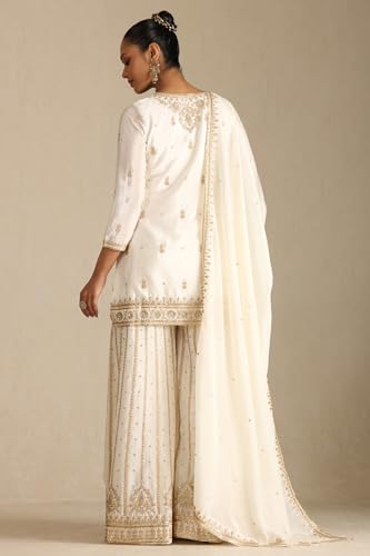 Soch Women's Chinon Salwar Suit Set (OWS5CD21900_Off White
