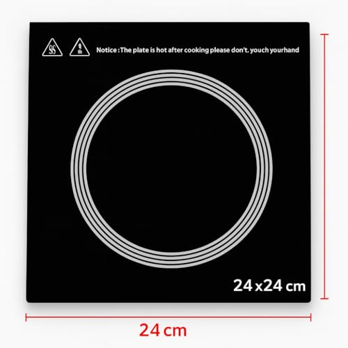 J K b K - Induction Cooker Glass Plate - 24 x 24 cm - Square Shape Colour/Design May Vary