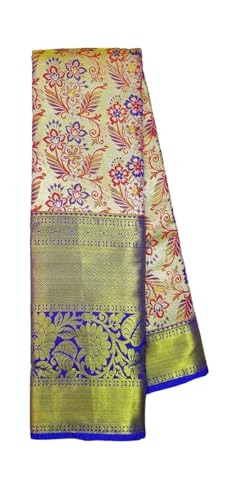 VFCollections Women's Kanchipuram Silk Pure Pattu Sarees With Blouse (VFC420-3)