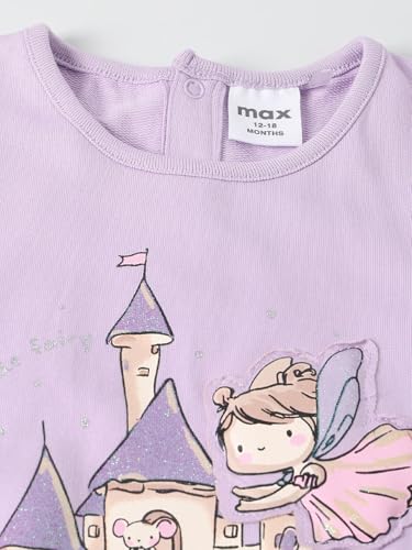 Max Girls Printed Leggings Set(Purple_6-12 M)