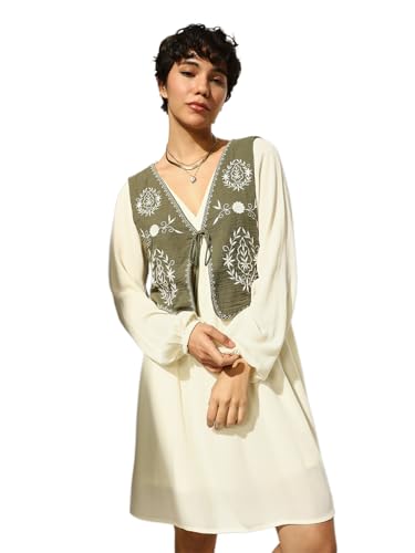 ONLY Women's Fit and Flare White Dress Set