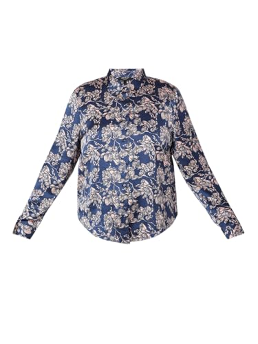Vero Moda Curve Women's Floral Relaxed Fit Shirt (292063101-Navy Peony_Navy M)