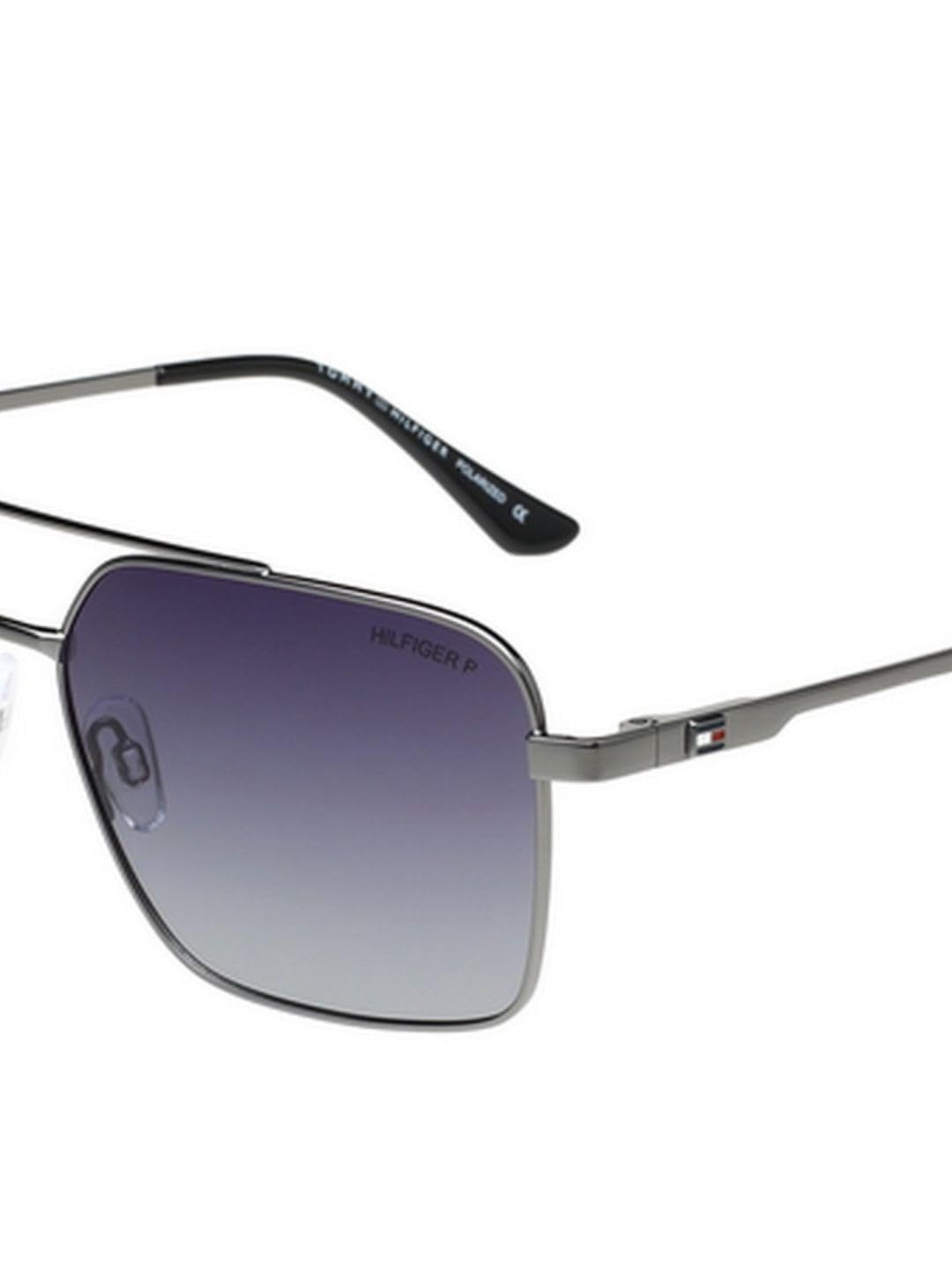 Tommy Hilfiger Sunglasses | Blue Lens | Silver Frame | Full Rim Navigator Shape Branded Latest and Stylish Polarized Eyewear | 100% UV Protection | Men Sunglasses| Size Medium | TH 1578PL N C2