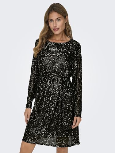 ONLY Women Shimmer Regular Fit Party Black A-line Dress