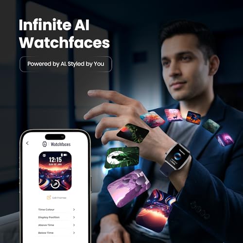 Titan Smart 4.0 Smartwatch with 1.93” AMOLED Display, Infinite AI Watch Faces, AI Voice assistant, Smart Hydration, Multiple Menu Styles, QR Hub, 100+ Multisports, BT Calling, HRM, SpO2,Games - Black