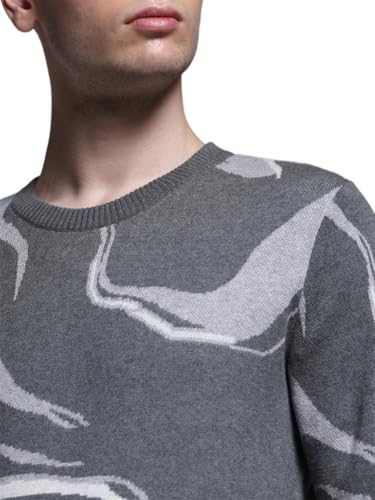 Jack & Jones Men Regular Fit Grey Sweater
