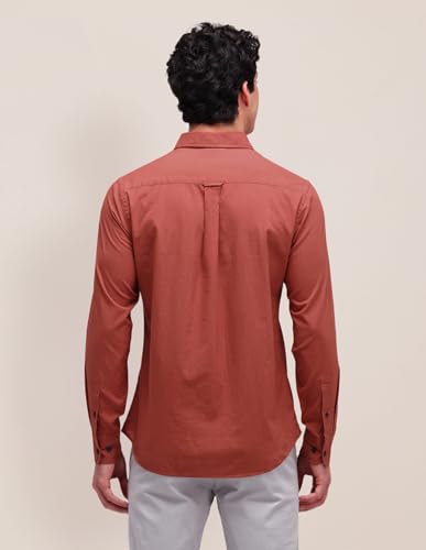 U.S. POLO ASSN. Mens Solid Poplin Full Sleeve Shirts (USSHTO3004_Rust_XL)