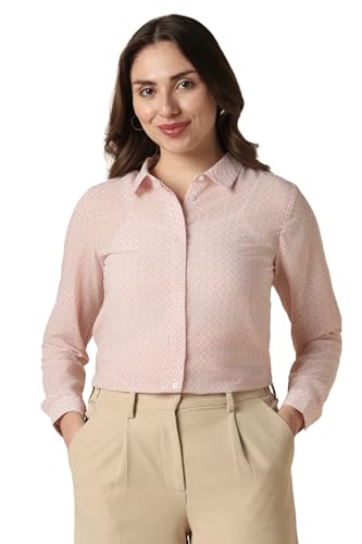 Women Pink Print Long Sleeves Shirt