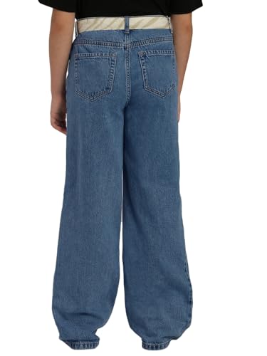 VERO MODA Girl Mid Rise Wide Leg Blue Jeans
