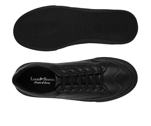 LOUIS STITCH Egyptian Black Shoes for Men | Lightweight Shoes | Comfortable & Durable All-Day Sneaker| LSP-SNK-LSEMJB| UK-10
