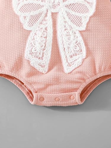 Hopscotch Lace Bow Applique Onesie (9-12 Months)