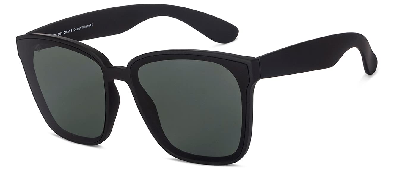 Vincent Chase HAVANA By Lenskart | Full Rim Square Branded Latest and Stylish Sunglasses | Polarized and 100% UV Protected | For Men & Women | Large | VC S14526