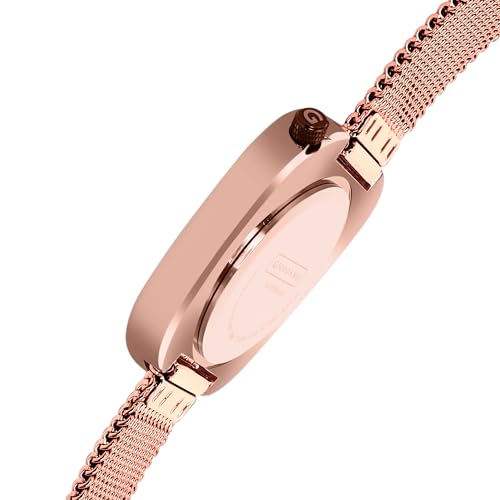 Giordano Analog Wrist Watch for Women with Stylish Metal Strap, Square dial and 3 Hand Mechanism