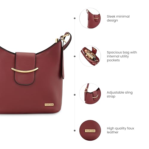 Fastrack Solid Hobo Bag for Women, Girls and Ladie with Adjustable Sling Straps