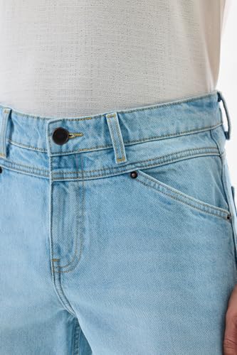SNITCH Men Jeans | Relaxed Fit Mid Rise Solid Pattern | 100% Cotton Woven Fabric with Button Closure & Five Pockets | Durable & Comfortable Casual Wear |Light Blue