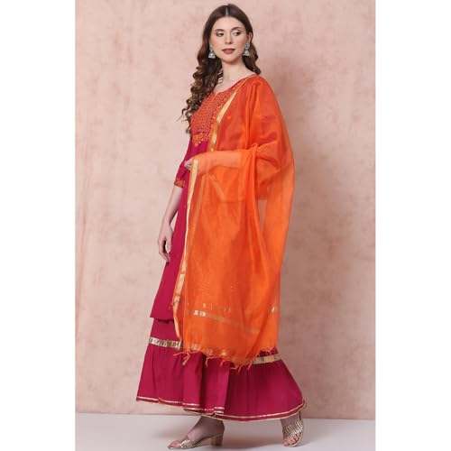 Rangriti Women Viscose Solid Suit Set (RSKASSORTED15445AW21PNK_Pink