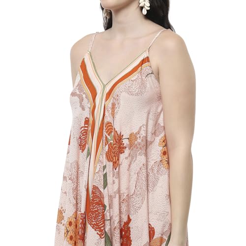 Biba Women's Viscose Blend Relaxed Maxi Dress (SPIOT2943SS25BEG_Beige