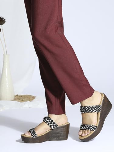 Inc.5 Womens Black Casual Solid Round Toe Wedge Heels