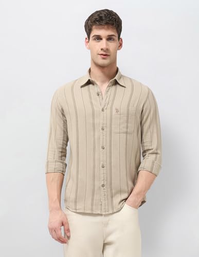 U.S. Polo Assn. Denim Co. Men's Vertical Striped Regular Fit Shirt