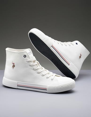 U.S. Polo Assn. Mens VLAIR 2.0 Mid Top Sneaker Off White
