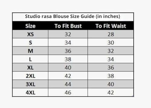 studio rasa Women's Plus Size Silk Blend Stretchable Blouse for Wedding Festive Party (TPWPC225BL66-6XL_Navy_6XL)
