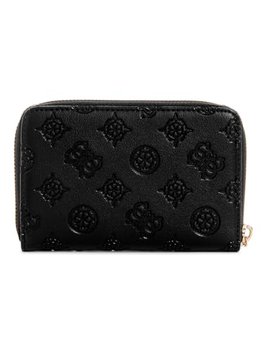 Guess Black Printed Gerty Medium Zip Around Wallet