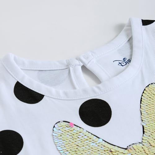 Hopscotch Girls Daisy Polka Dot Sequined T-Shirt in White Color for Age (7-8 Years)
