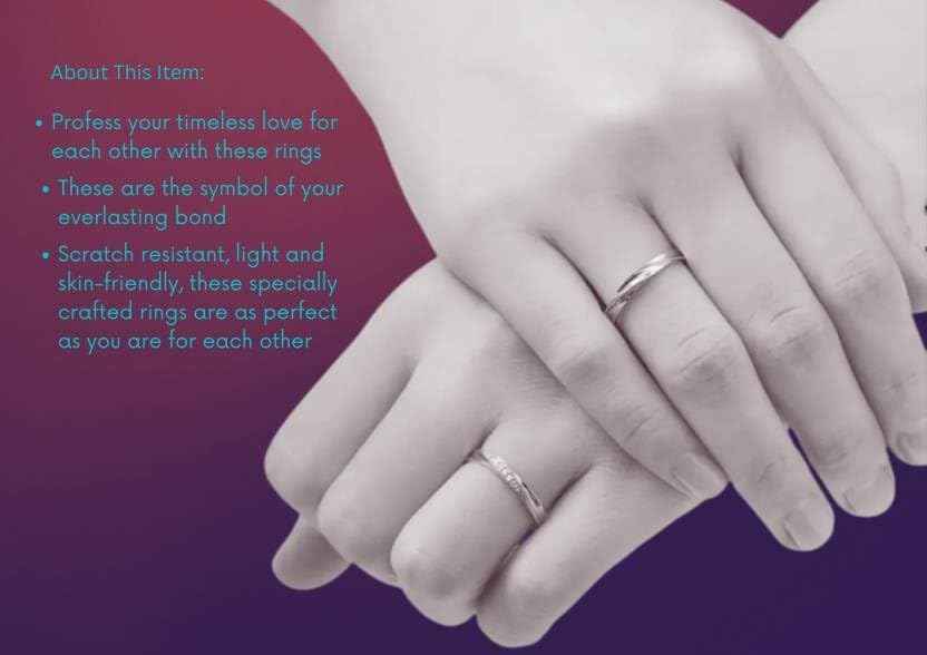 Nilu's Collection Unisex Adult 925 Sterling Silver Cubic Zirconia Designer Couple Rings, Adjustable Couple Band, Promise Rings For Lovers