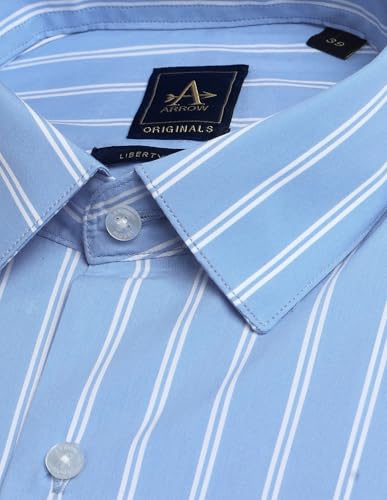 Arrow Men's Checkered Regular Fit Shirt (ARAISH0229_Blue