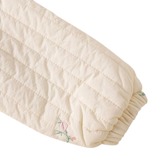 Hopscotch Girls Polyester Waist Length Jackets in Off-White Color For Ages 3-4 Years