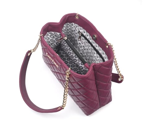 LOUIS STITCH Stylish Cherry Handbag for Women | Multi Pocket Ladies Satchel Handbag for Travel, Office, College | LDB-12-CUSBRW