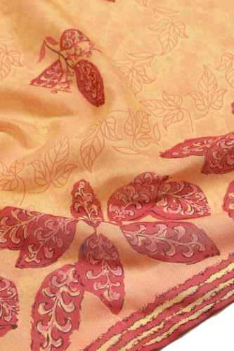Soch Womens Peach Cotton Digital Print Botanical Block Print Salwar Suit