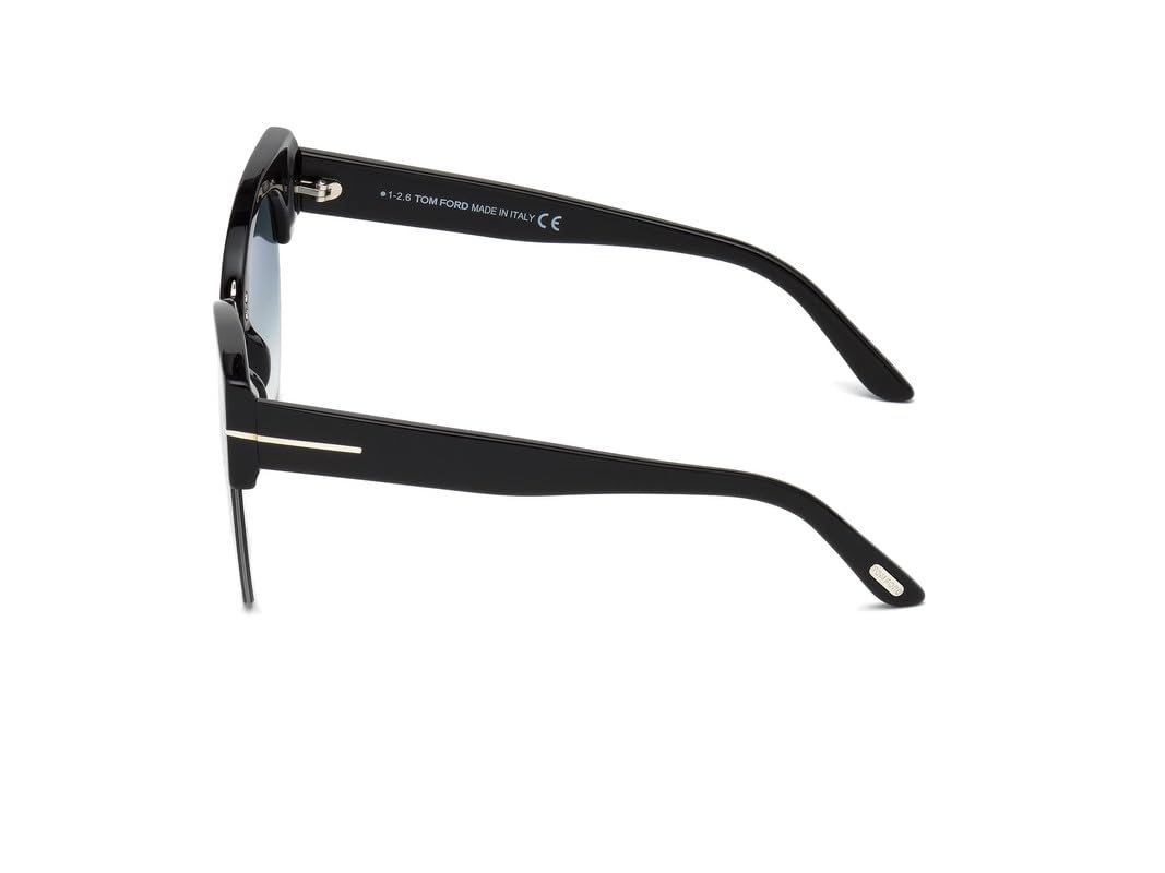 Tom Ford | UV Protected Lens for Women | Half Rim shiny black gradient blue Frame | Lens Colour: Blue | Medium | FT0552 55 01W