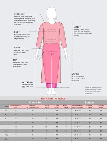 Womanista Women's Organza Kurta with Trouser & Dupatta (Kurtaset_1437_Rose_2XL)