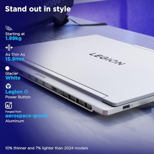 Lenovo Legion 7 2025 Intel Core Ultra 9 275HX| NVIDIA RTX 5070 8GB (32GB RAM/1TB SSD/WQXGA OLED/240Hz/16(40.64cm)/Windows 11/Office 2024+AI Now/White/2.0Kg), 83KY001GIN AI Powered Gaming Laptop