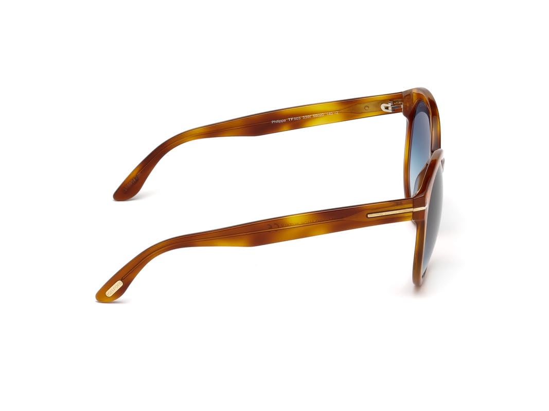 Tom Ford FT0503 53W Blond Havana Phillipa Round Sunglasses Lens Category 2 Size