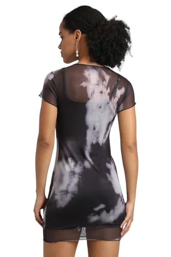 Forever 21 Women's Polyester Blend Modern Mini Dress (FWS24CDRF013401_Black